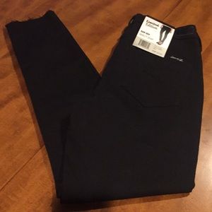 Seven Black Jeans Mid Rise Skinny Raw Hem